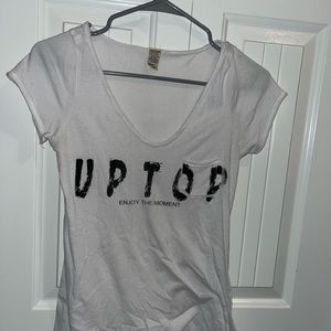 Womens white UpTop t-shirt! Super soft and comfortable